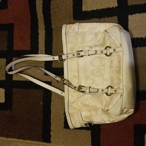 Vintage White Coach Purse